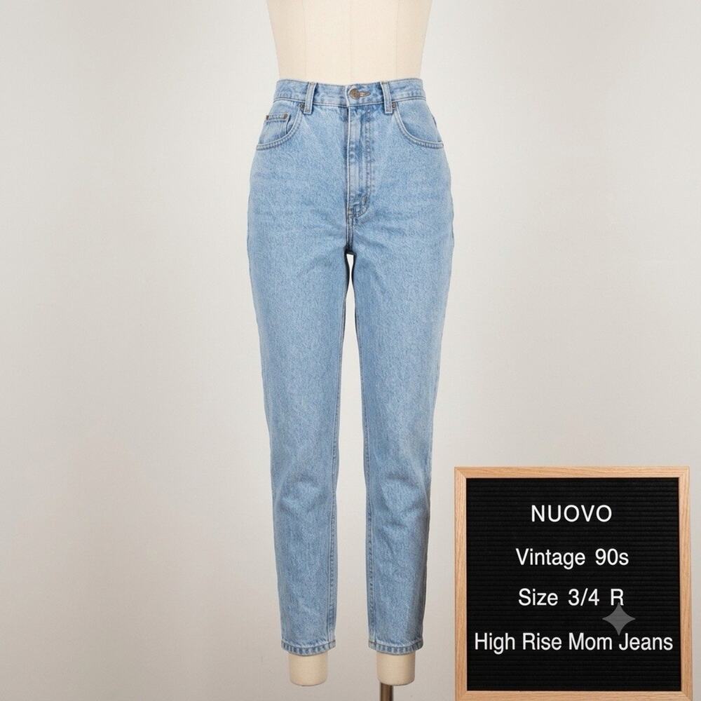 Vintage 90s NUOVO County Seat High Rise Mom Jeans 3/4 R Light Wash Tapered Macau